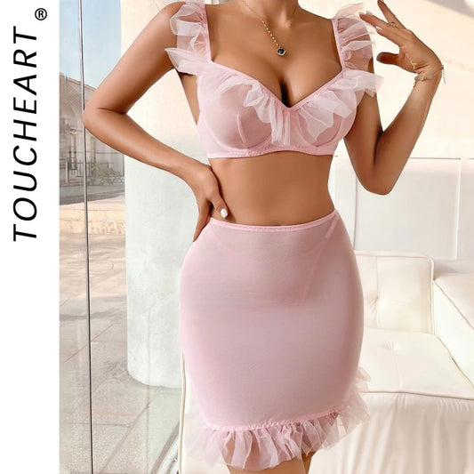 Toucheart Sexy Lingerie To Catch Lenceria Hot Mujeres Sexy Clothes Women Lingerie Hot Perspective Mesh Buttocks Fishtail Skirt