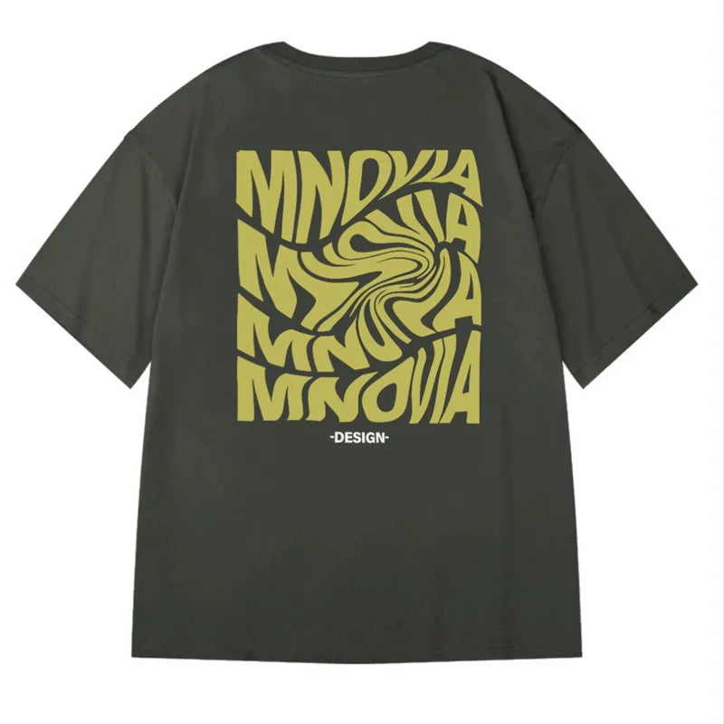 American 260GSM Printed T-shirts Men Oversized Summer Cotton Short Sleeve Tees Ins Male Top Streetwear Versatile Couple Clothes