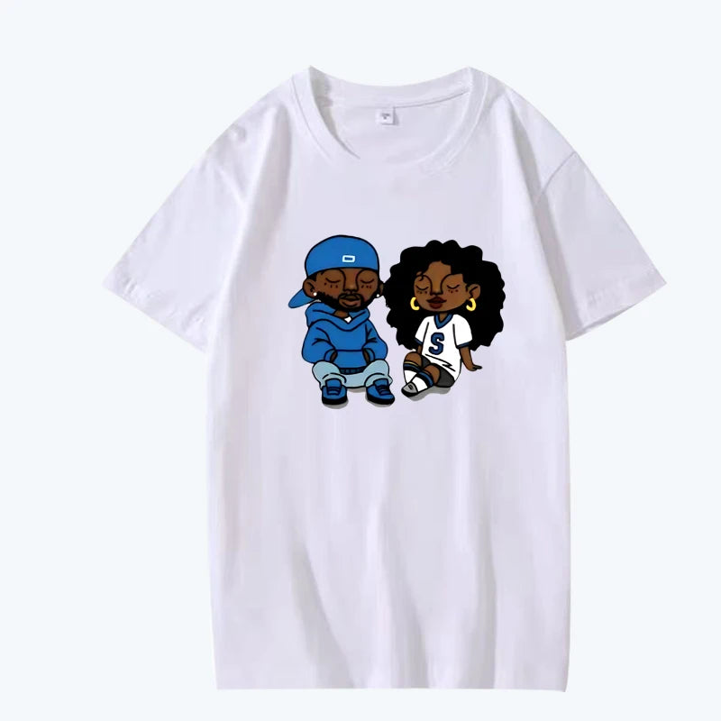 Rapper Kendrick Lamar and SZA II T Shirt men women Oversized 100% Cotton Hot sale short sleeve Summer top Unisex plus size tops