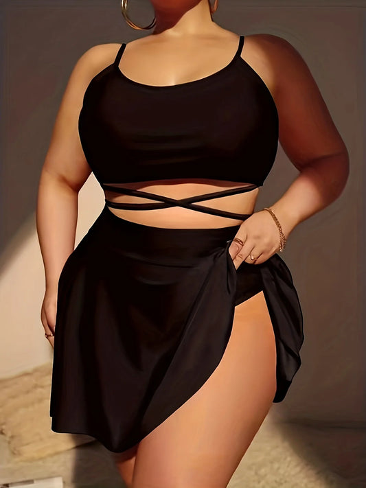 Plus Size Swimwear Women 2025 Big Size Bikini Set 3-Piece Swimsuit Sexy Swimming Suit Beach Wear Bathing Suit Monokini Swimdress