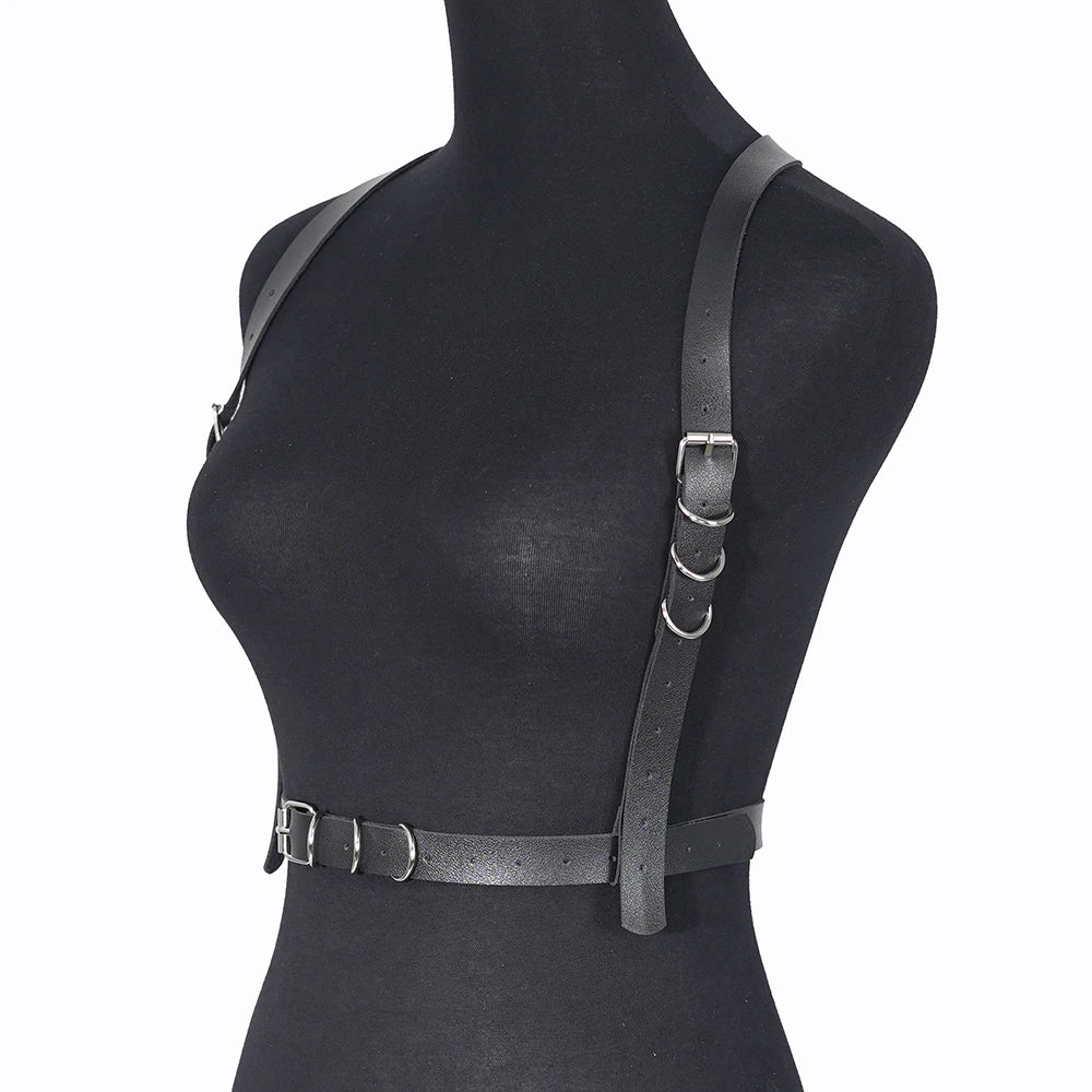 Fashion Leather Harness Belts for Women Shaping Chest Harness Waist Corset Belt Suspenders Body Harness Goth Clothing Accessorie