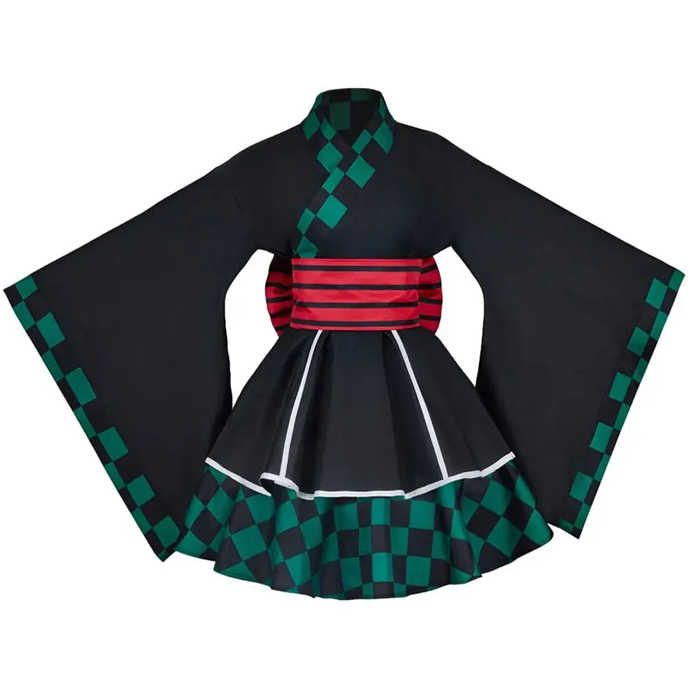Demon Slayer Anime Inosuke Kamado Nezuko Cosplay Costume Kochou Shinobu Halloween Maid Dress Outfit For Women
