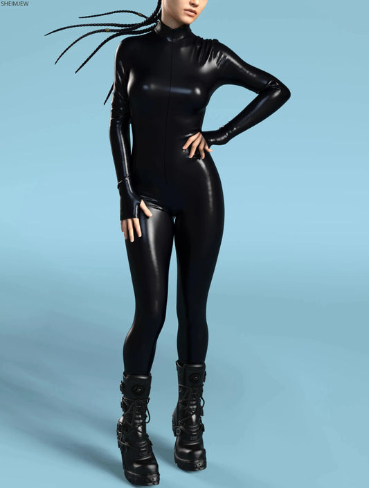 Unisex Sexy Jumpsuit Halloween Punk Cosplay Zentai Suit Holiday Party Black Bodysuit Nightclub Catsuit Rave Suits Cycling Outfit
