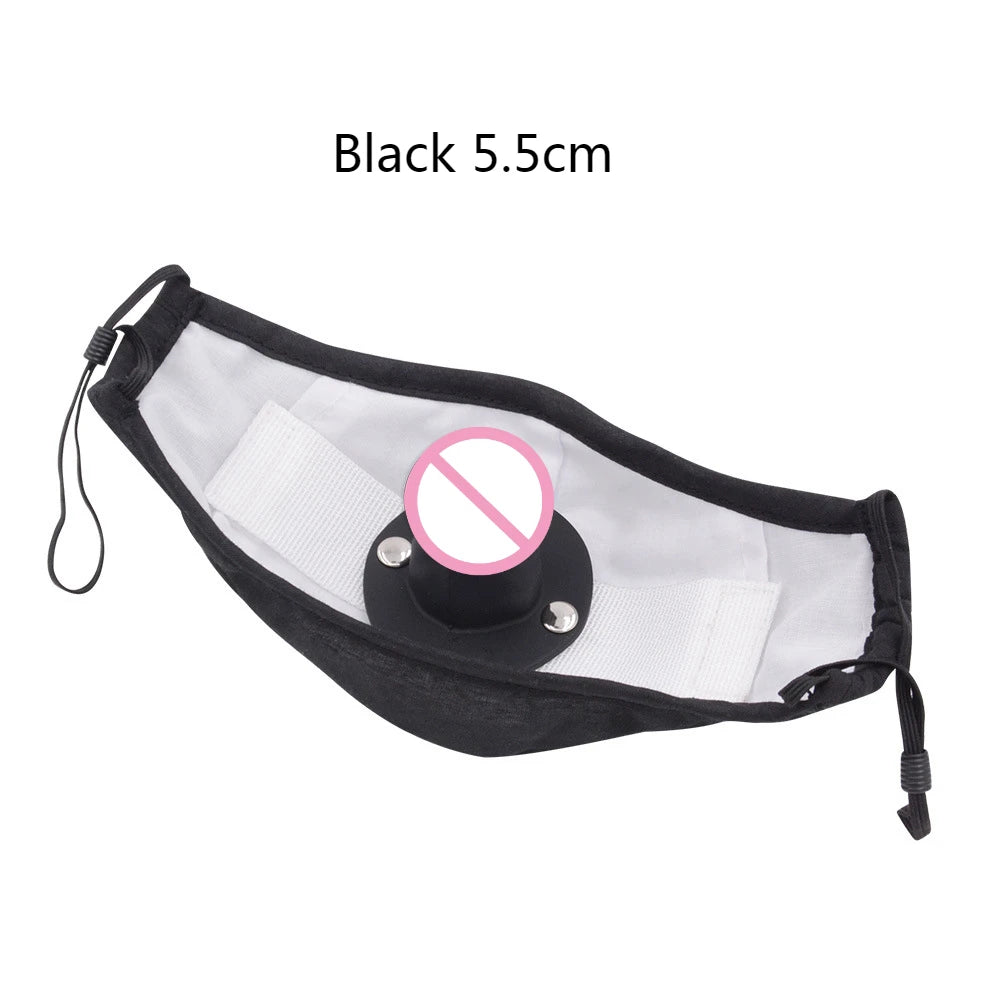 Face Mask with Detachable Dildo Gag Strap On Face Dildo Mouth Penis Deep Throat Adjustable BDSM Adult Sex Toy For Women Couples