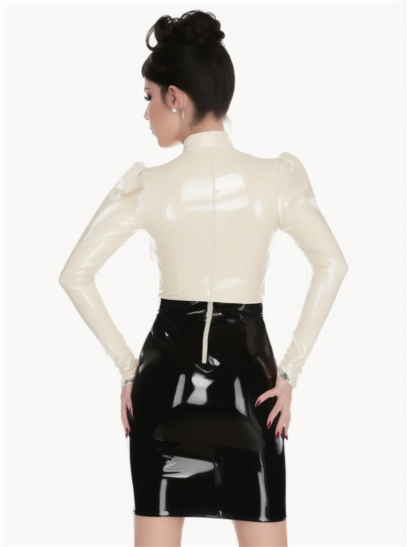 customizedWoman's Latex Dress for Clubwear and Fetish skirt  High-Elasticity Sensation: Transparent Woman's Latex