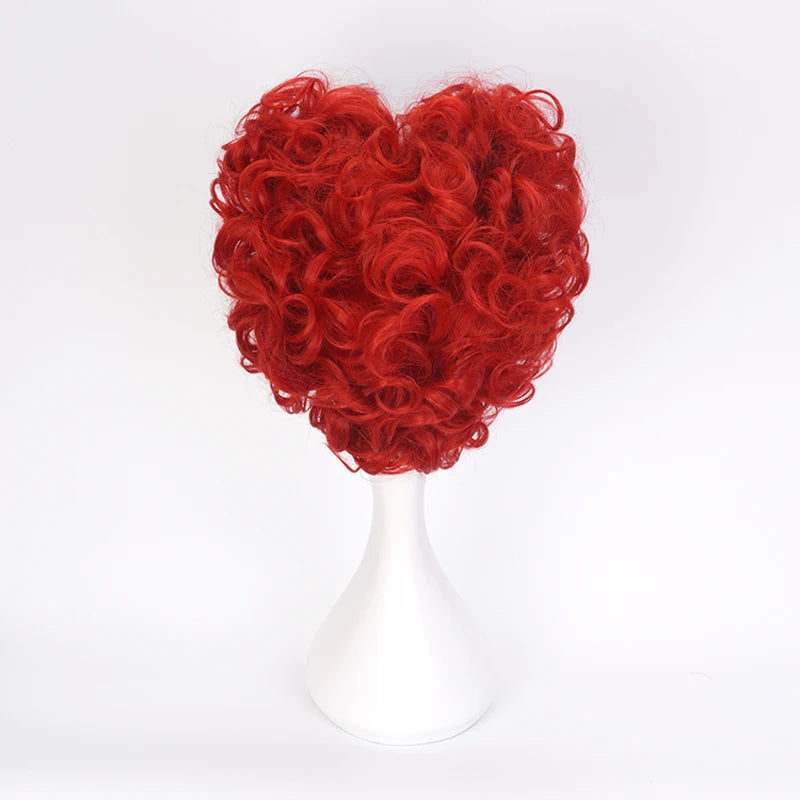 Alice  Red Queen Cosplay Wig Queen of Hearts Red Heat Resistant Synthetic Hair Wigs + Wig Cap