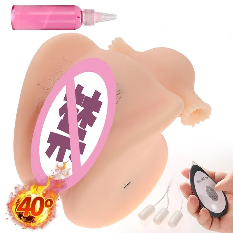 Male Masturbator Simulation Heating Vagina Anal Sex Toys Adult Products for Women Pussy Uterus Bladder Pee Toy for Pocket Pussy