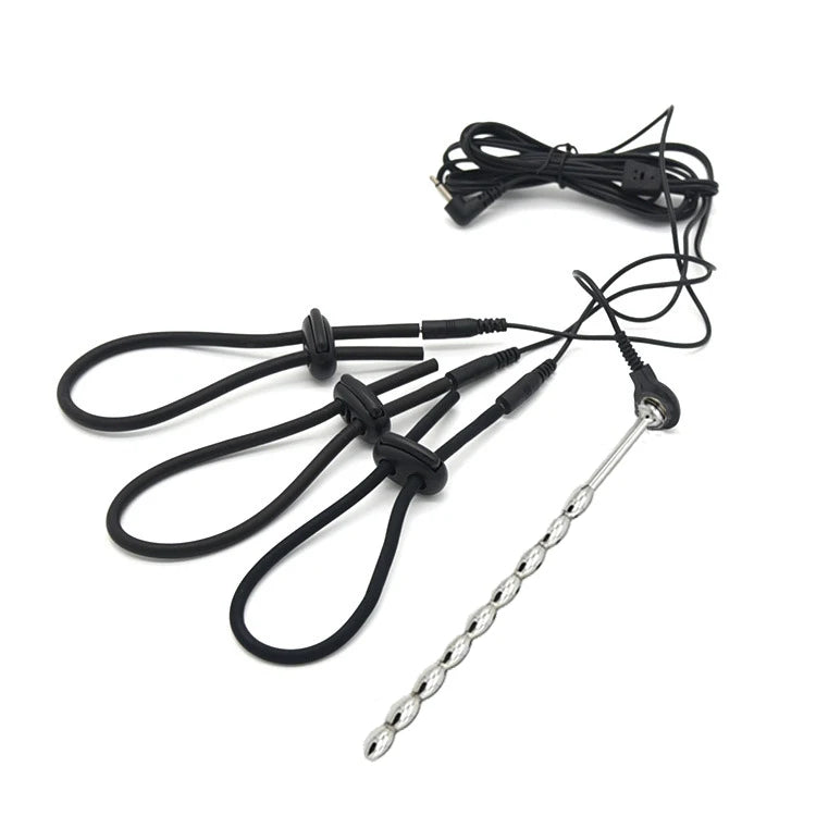 ASHBURNS Electro Shock Anal Butt Plug Electric Nipple Sucker Clamps E-stim Penis Plug Ring Cock Cage SM Chastity Couple Sex Medical Toys
