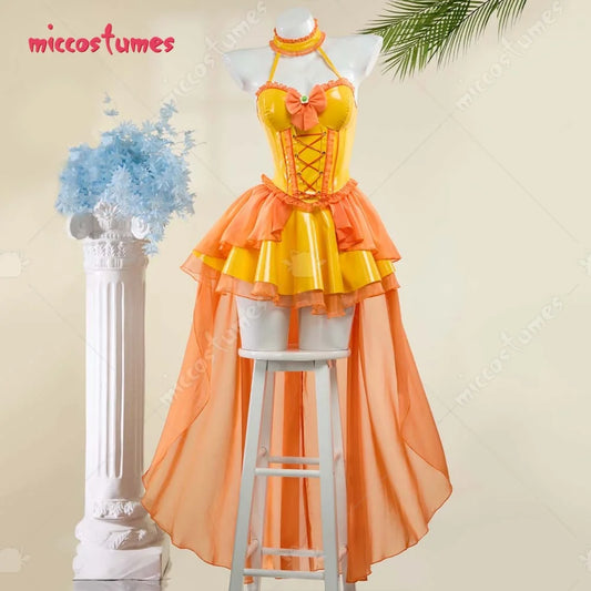 MICCOSTUMES Women's Princess Derivative Corset Skirt Set Halter Casual Outfit Top and Skirt with Cape Tailing