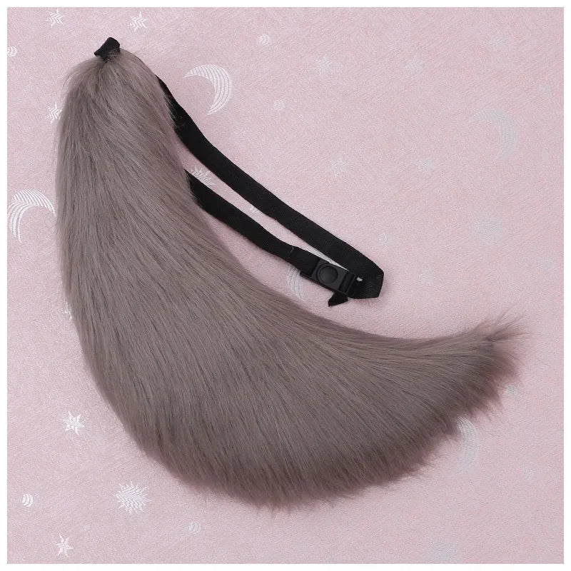 Handmade Plush Fox Tail Cosplay Costumes Props Wolf Tail Sexy Fox Tail Adjustable Belt Anime Accessories Kawaii Faux Fur Tail