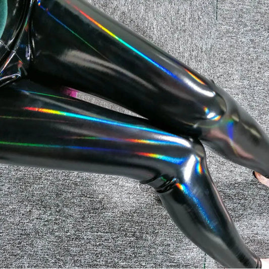 Dazzing Colors Pu Leather latex Pants Women Big Size Bright Slim Leggings High Waist Hip Lift Tights Fashion Skinny Stretchy Pu Pants