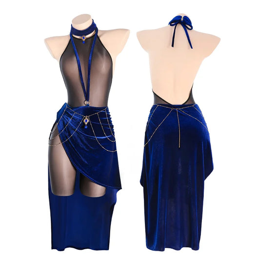 Fairy Tale Princess Queen RoyalBlue Dress Women Love God Astrologer Dresses Outfits Party Cosplay Costume