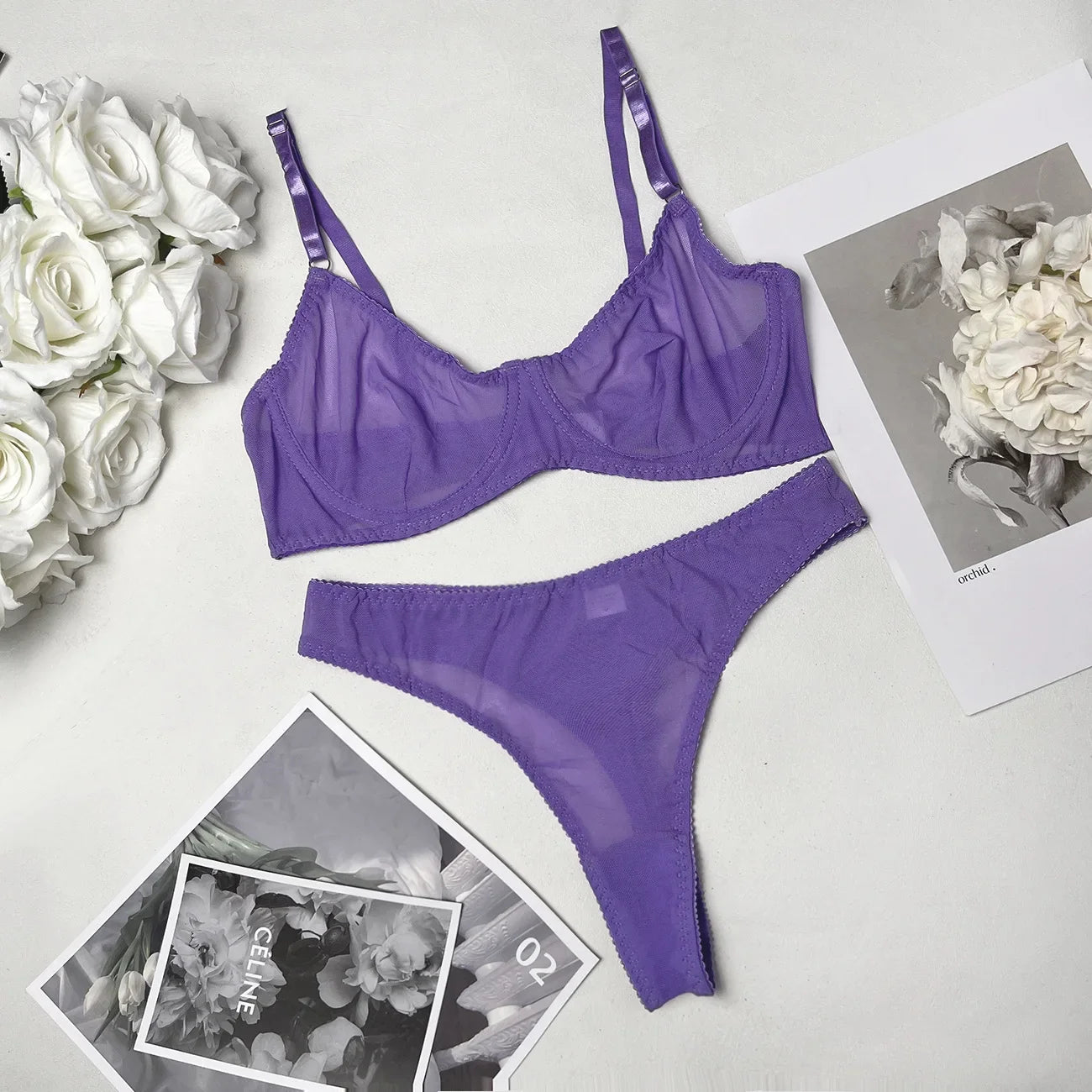 Ashburn 2 Piece Macarons Lingerie Sexy Seamless Underwear Set Women Bra Kit Push Up Lace Intimate Outfits Sensual Exotic Sets