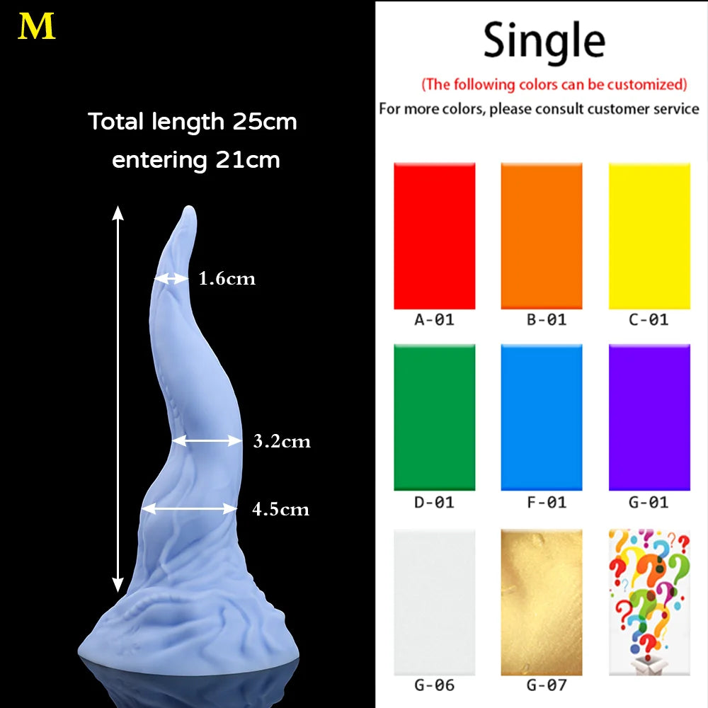 35CM Blue/Black Silicone huge small-xl monster