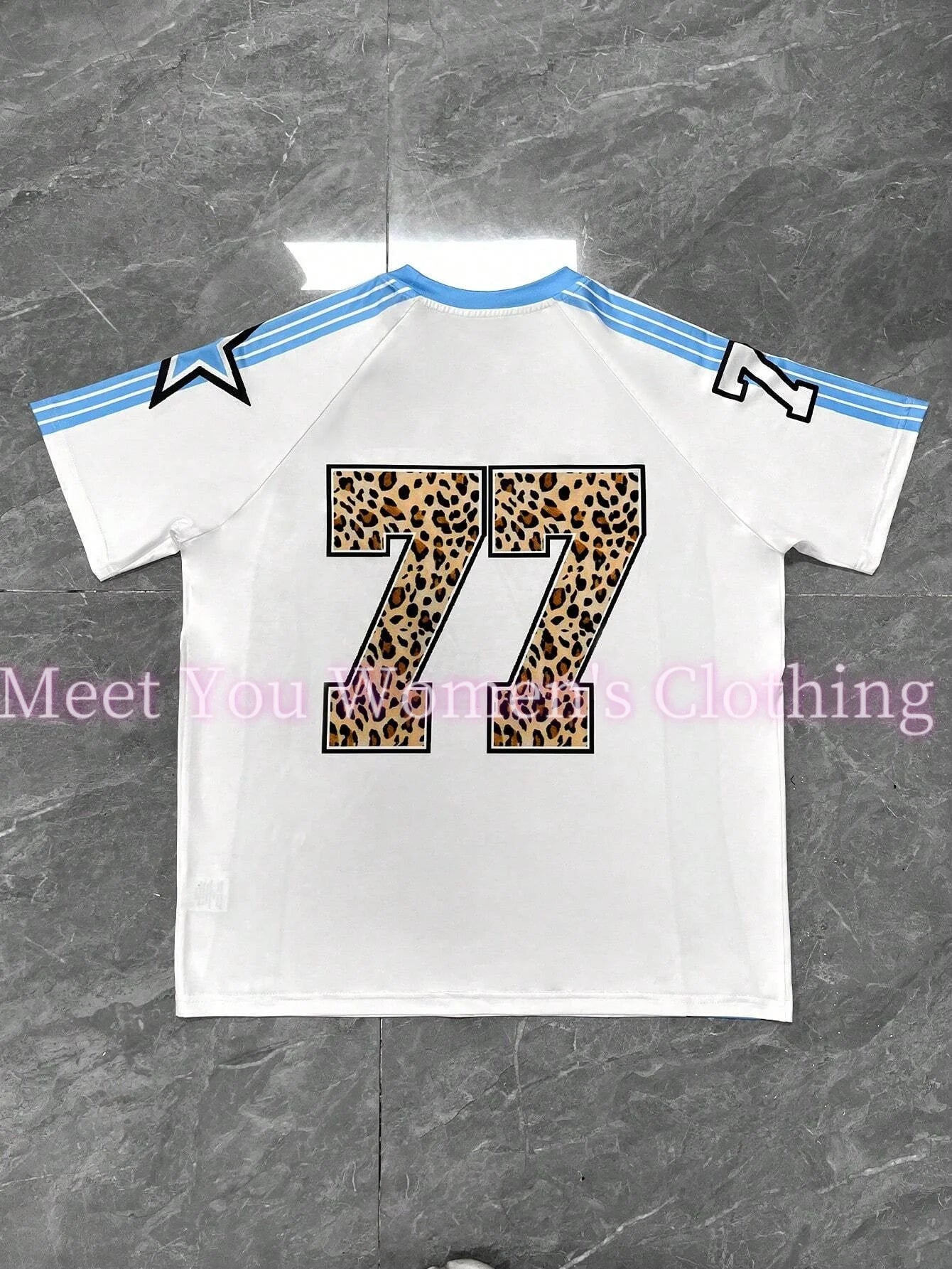 Leopard Number 77 T-Shirt  Women Summer sexy Oversized V-neck Tee Harajuku Trend Short Sleeve Female Streetwear Womens Tops