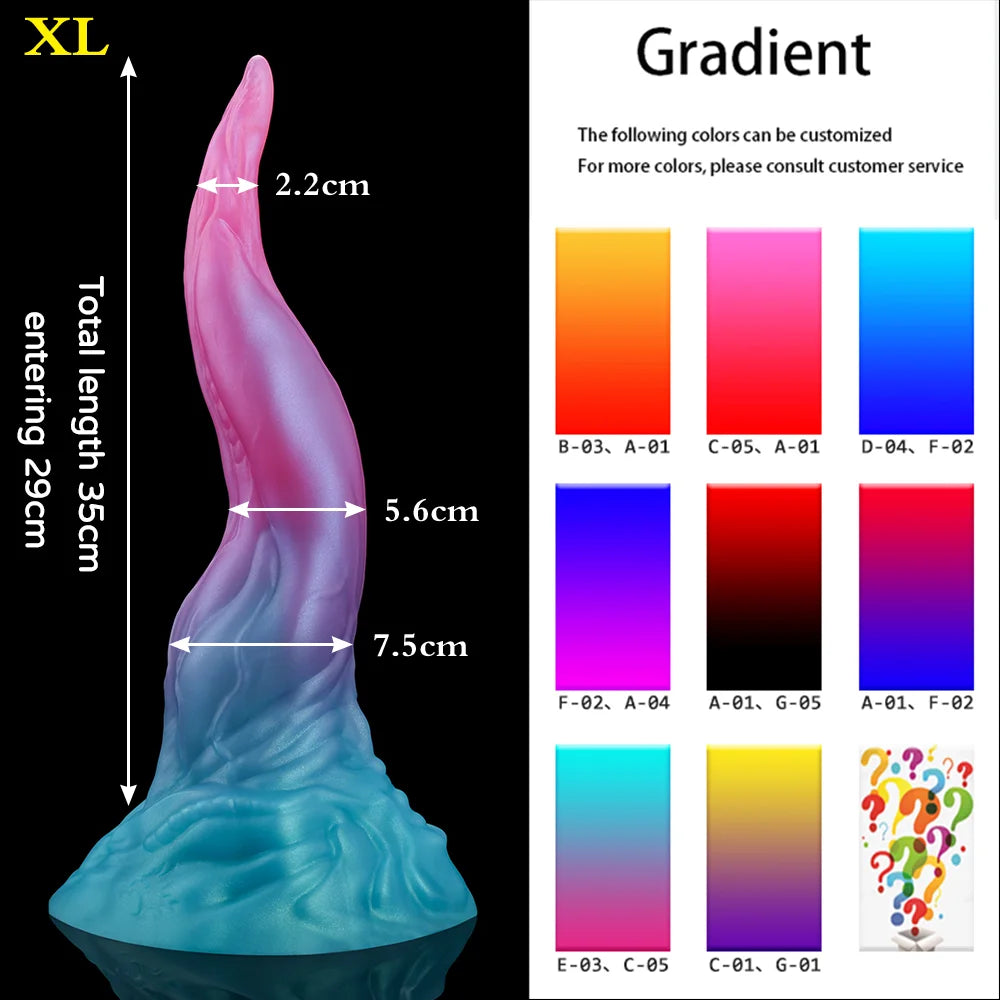 35CM Blue/Black Silicone huge small-xl monster
