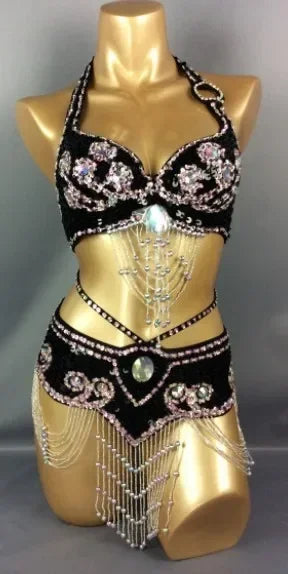 Beaded Sequins Wired bra+bottom