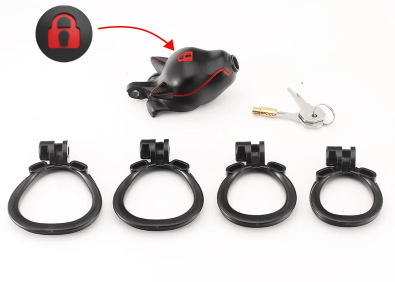 Puppy IDO Male Chastity Cage Adult Bondage Sex Toys Cb Lock with 4 Size Penis Rings Discree Preventing Cheating Chastity Device