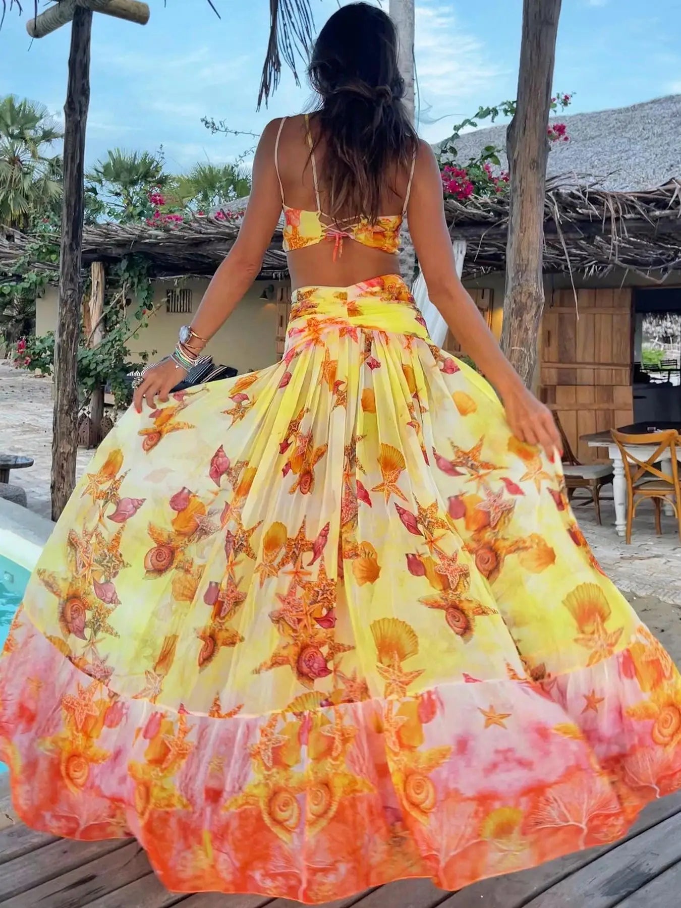 Sexy Print Three Piece Bikini Set Padded Bra High Waist Beach Skirt Swimwear Summer Beach Holiday Bathing Suit