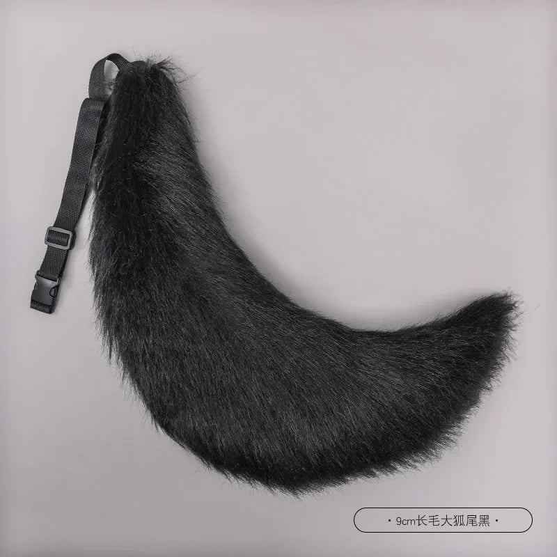 Handmade Plush Fox Tail Cosplay Costumes Props Wolf Tail Sexy Fox Tail Adjustable Belt Anime Accessories Kawaii Faux Fur Tail