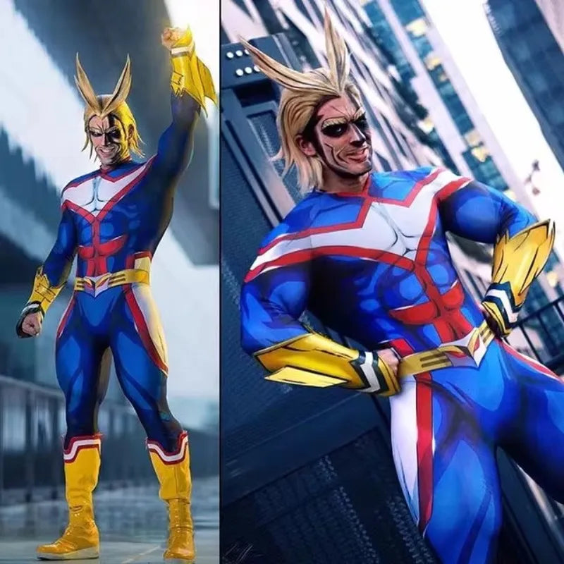 Halloween My Hero Academia All Might Cosplay Costume BNHA Superhero Bodysuit Adults Zentai Second Skin Suit