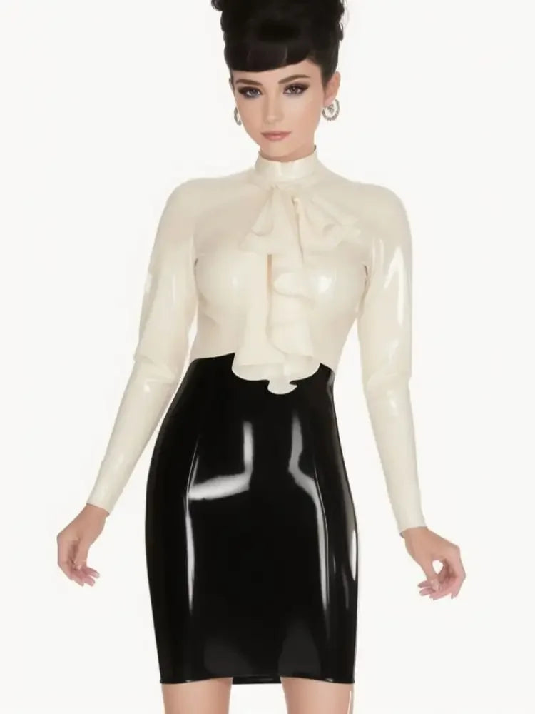 customizedWoman's Latex Dress for Clubwear and Fetish skirt  High-Elasticity Sensation: Transparent Woman's Latex