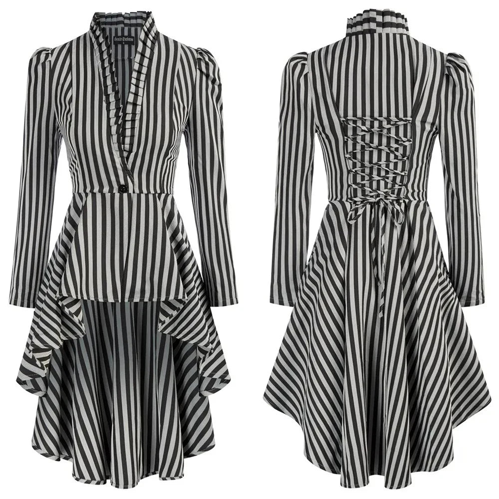 Cosplay Women Skirt Medieval Pirate Skirt Ruffled Waist Dresses Victorian Vintage Stage Performance Gril Role Playing Costumes