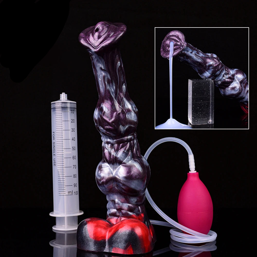 ASHBURN Huge Knot Squirting STALLION Dildo Silicone Water Spray
