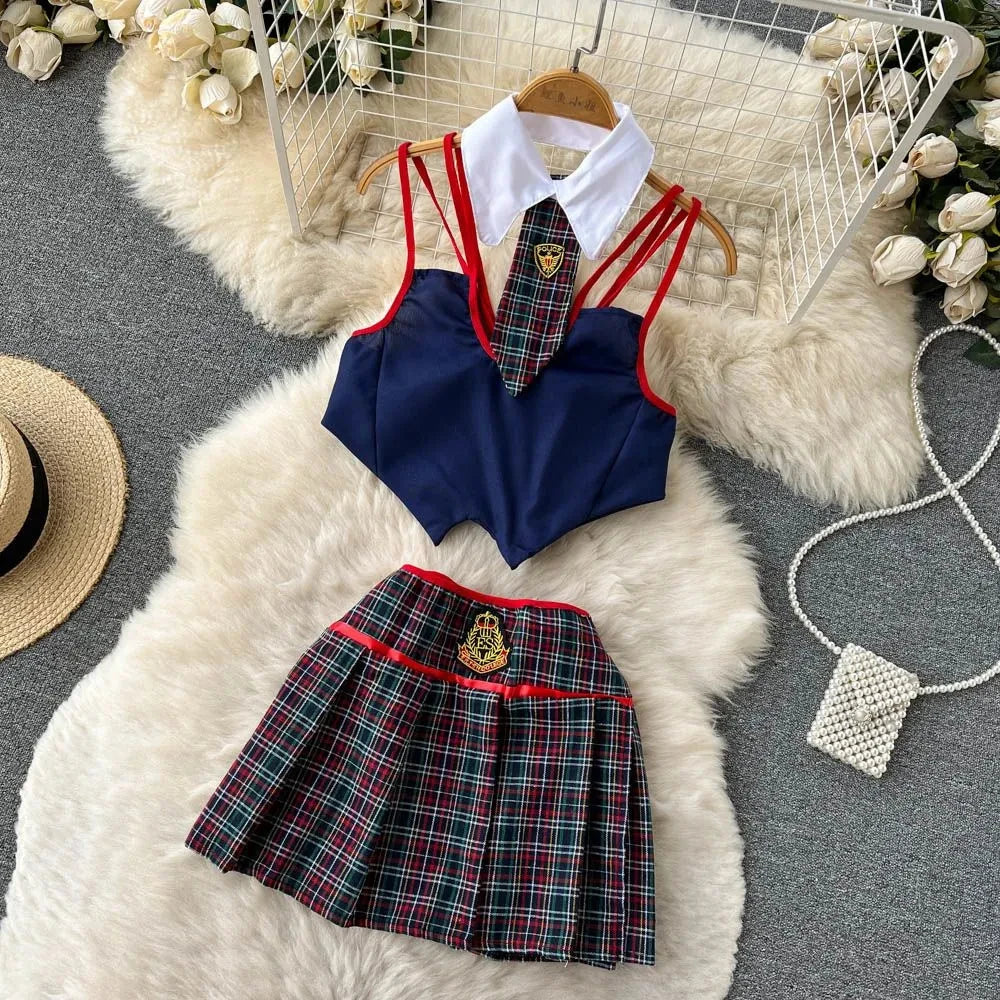 Toucheart Preppy Style Sexy Uniform Sets Women Sexy Uniform Suit Sheer Top+Lace Up Mini Skirt+Thongs Hollow Cosplay Porn Suits