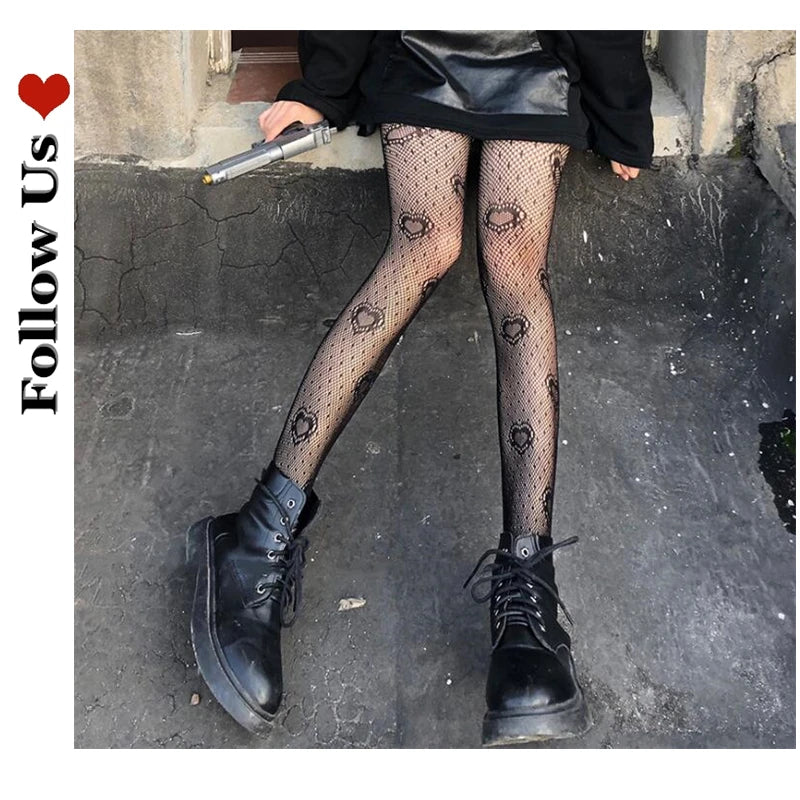 New Sex Sheer Pantyhose High Elastic Jacquard Red Fishnet Stockings Socks Sexy Stockings Flame Net Pants Spider Skull Tights