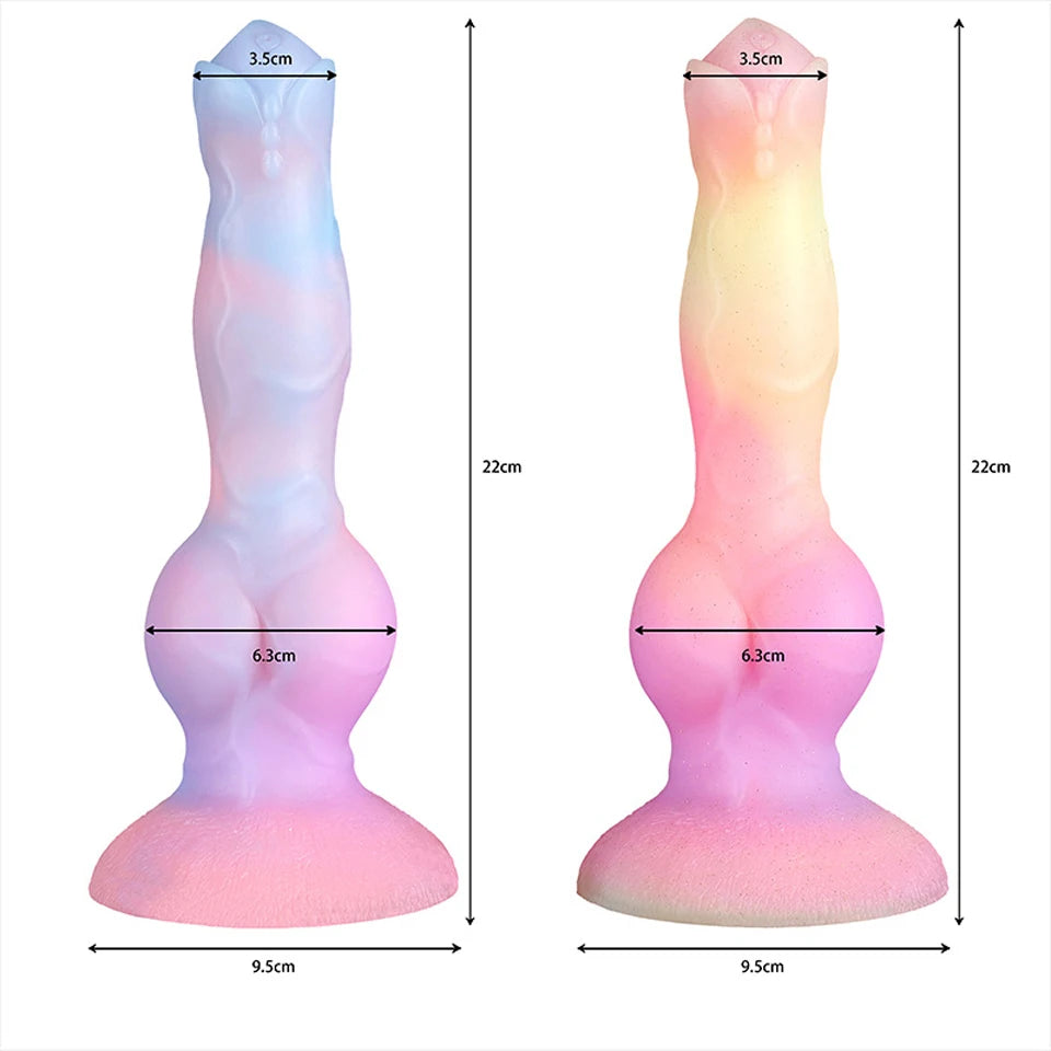 ASHBURN Luminous Dildos with Suction Cup for Sex Machine Dildo Glow In The Dark Night Color Fluorescent Dildo for Women Anal