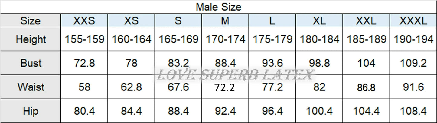 Latex Male Shoulder-zip Catsuit through-crotch zip Men Rubber Fetish Bodysuit Costumes Tight Jumpsuit Handmade