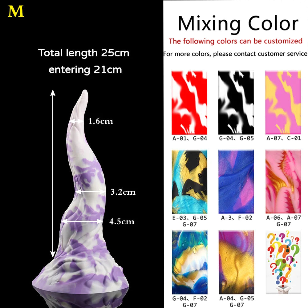 35CM Blue/Black Silicone huge small-xl monster