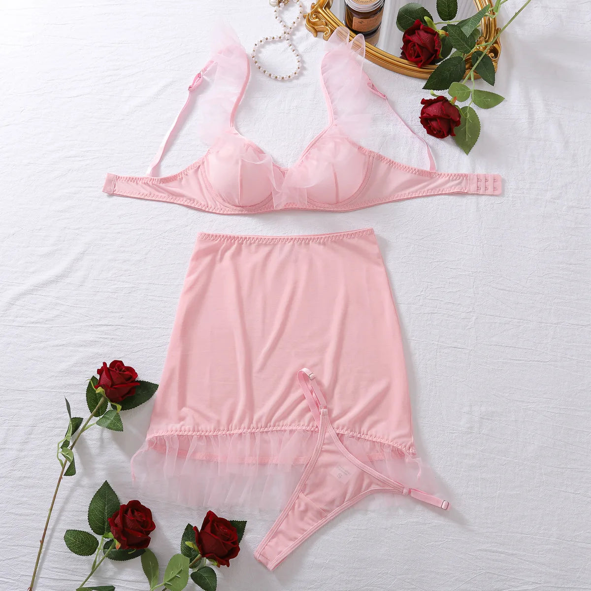 Toucheart Sexy Lingerie To Catch Lenceria Hot Mujeres Sexy Clothes Women Lingerie Hot Perspective Mesh Buttocks Fishtail Skirt