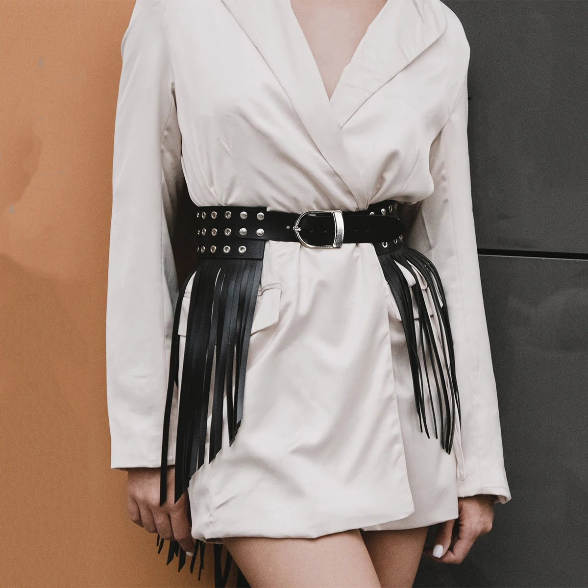 Women Fashion Body Harness Waist Belt Street Style Tassels Short Leather Skirt waistband Leather Punk Gothic Clothing Accessoly