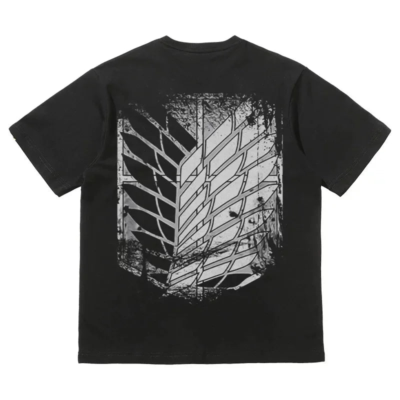 2024 Popular American T-shirt Vintage Anime Print Short Sleeve Loose Cotton Men and Women Comfortable Breathable High Quality