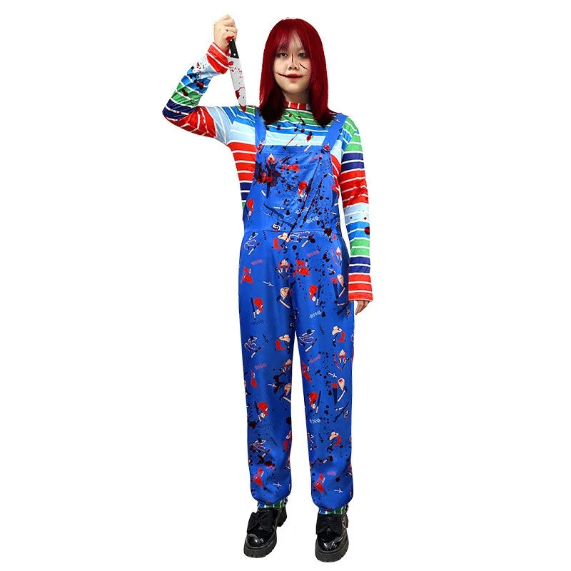 Ghost Baby Back To Soul Cosplay Sexy Female Ghost Jumpusuit with Color Base Top Chucky Female Role Play Ghost Dark Three Style