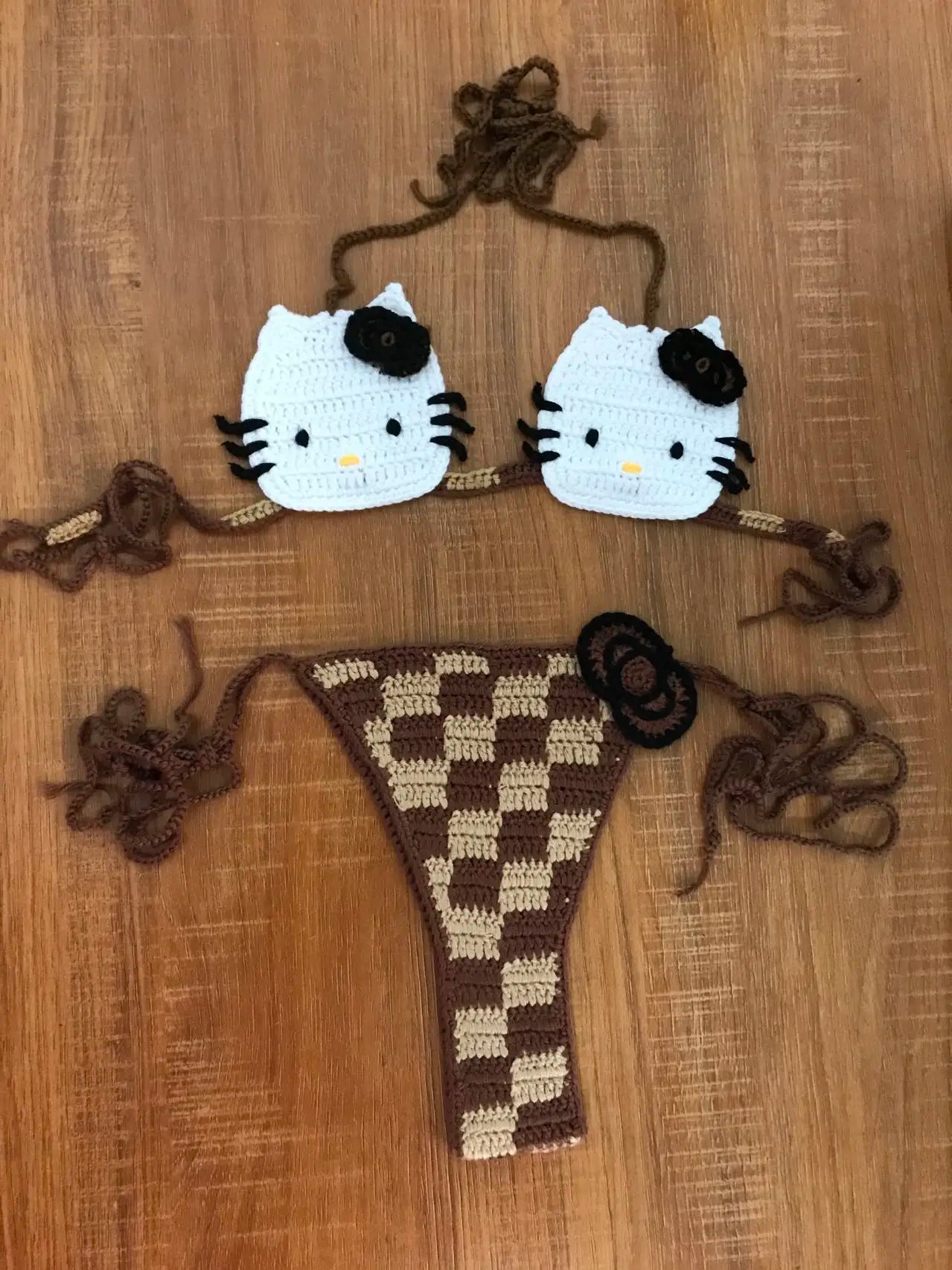 Melphieer 2 Piece Bikini Set 2025 Sexy Crochet Swimwear Bow Bathing Suit Handmade Beachwear Vacay Dresses Swimsuit Maillot