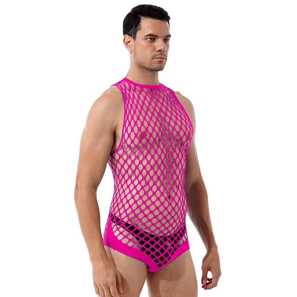 Sexy Lingerie Mens Fishnet Bodystocking Gay Open Crotch Sex Underwear Erotic Dress Bodysuit Exotic Porn Babydolls Outfits