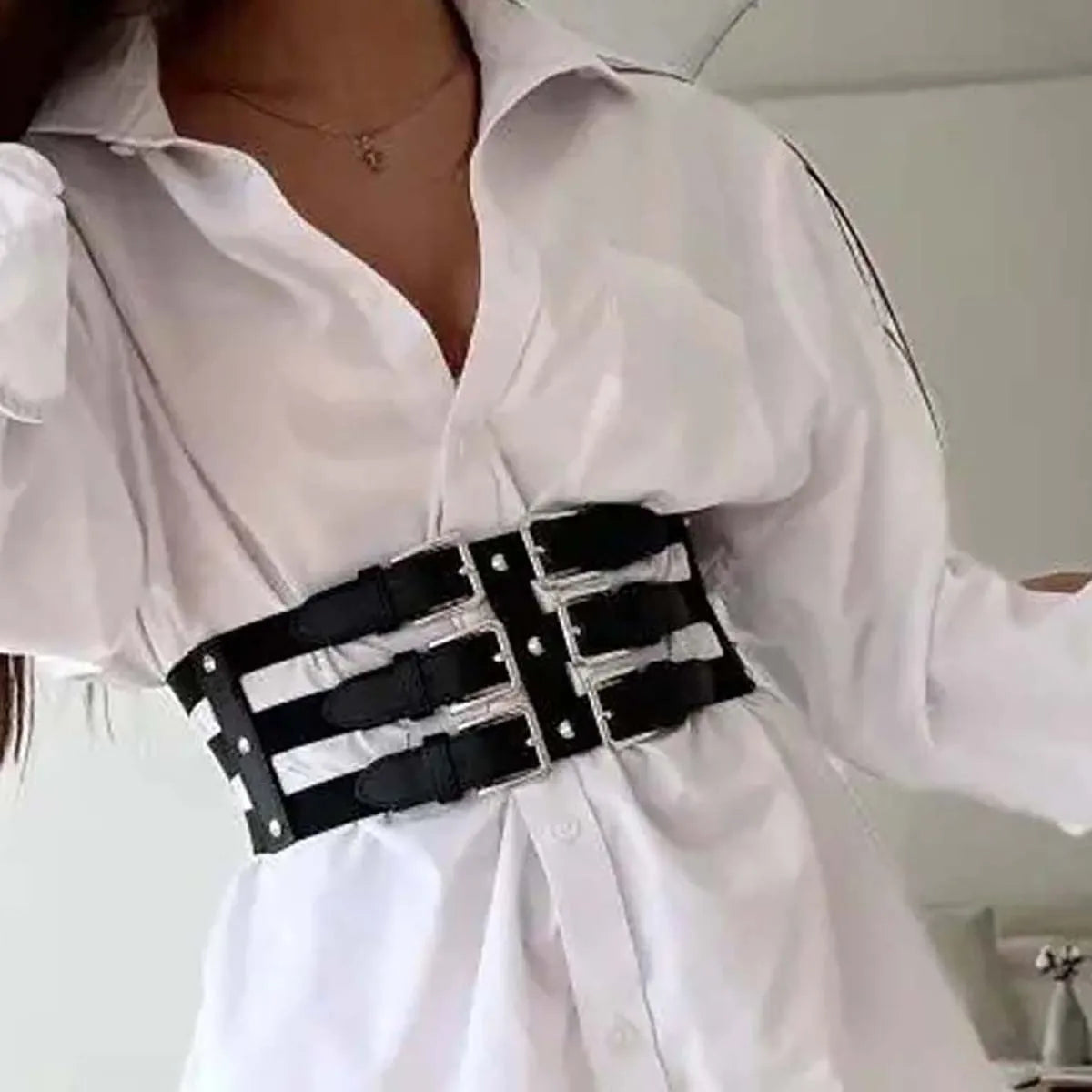 Women Fashion Leather multilayer Waist Belt Tie Punk Cool Belts Women Waistband Gothic Harajuku decorative Clothing Accessorie