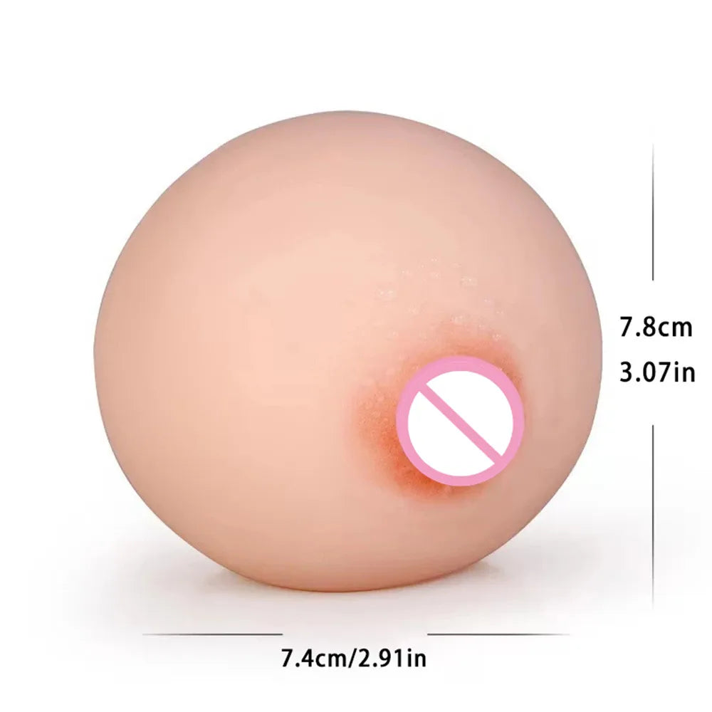Male Masturbation Toys Fake Breasts Artificial Chest Vagina Masturbator For Men Adult Goods Stress Squeeze Ball Soft Mini Boob