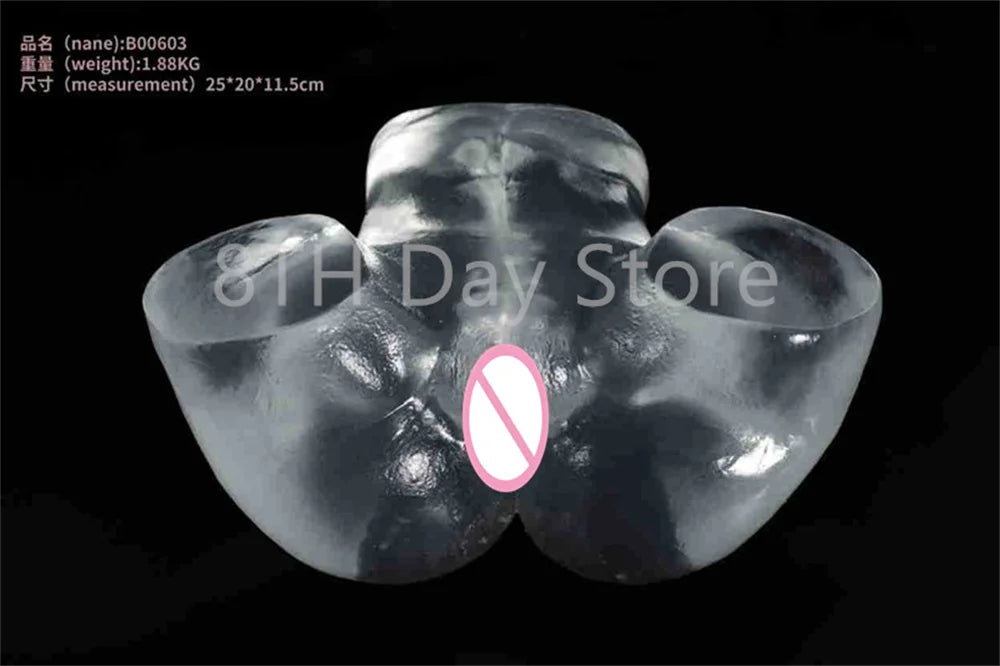 Transparent Masturbator Doll Sex Toys For Men Clear Ass Man Penis Stroker with Virgin Vagina Anal Hole Pocket Pussy Masturbation