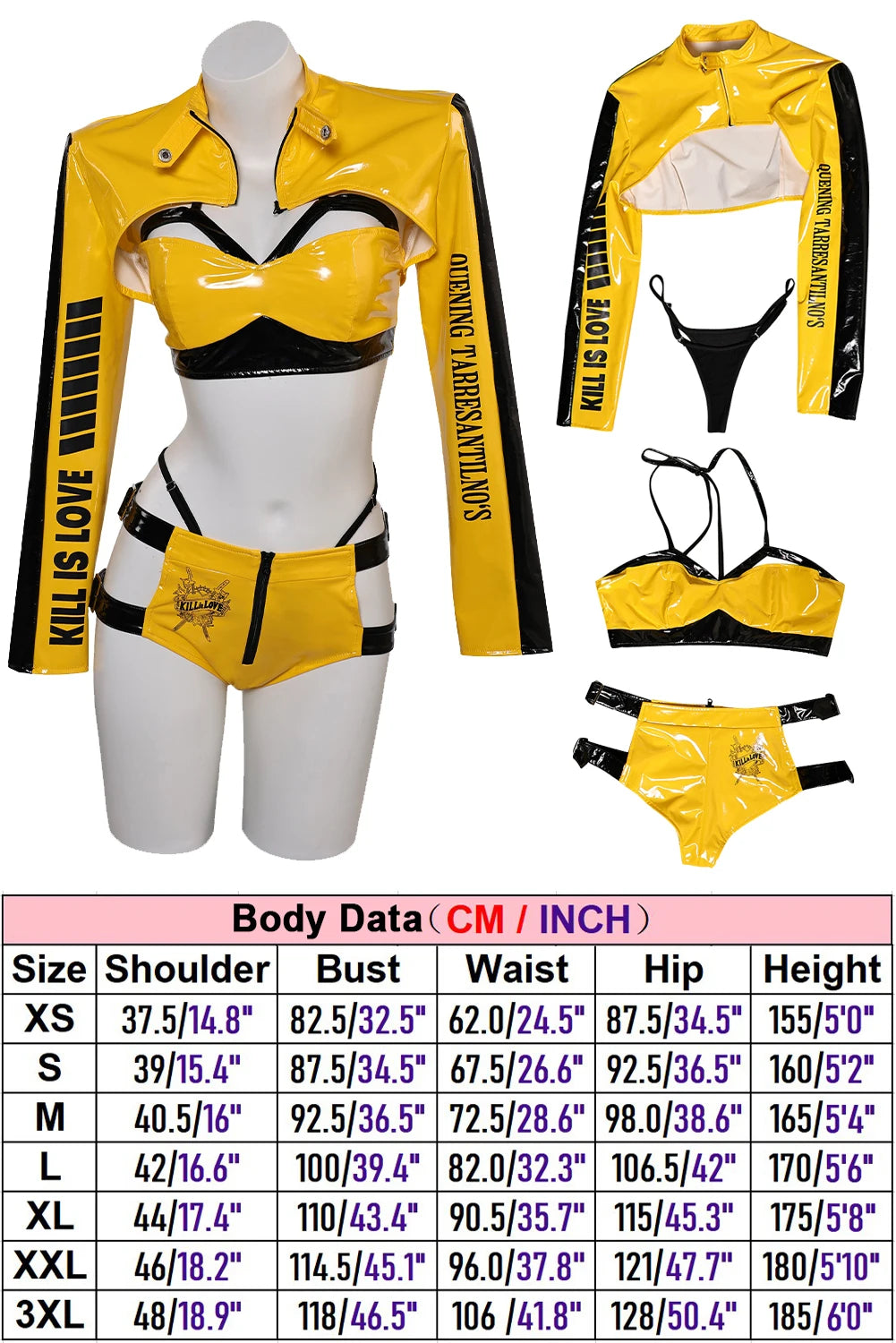 2003 Movie Kill Cosplay Bill Costume Disguise The Bride Cosplay Fantasy Sexy Lingerie Set Clothing Women Roleplay
