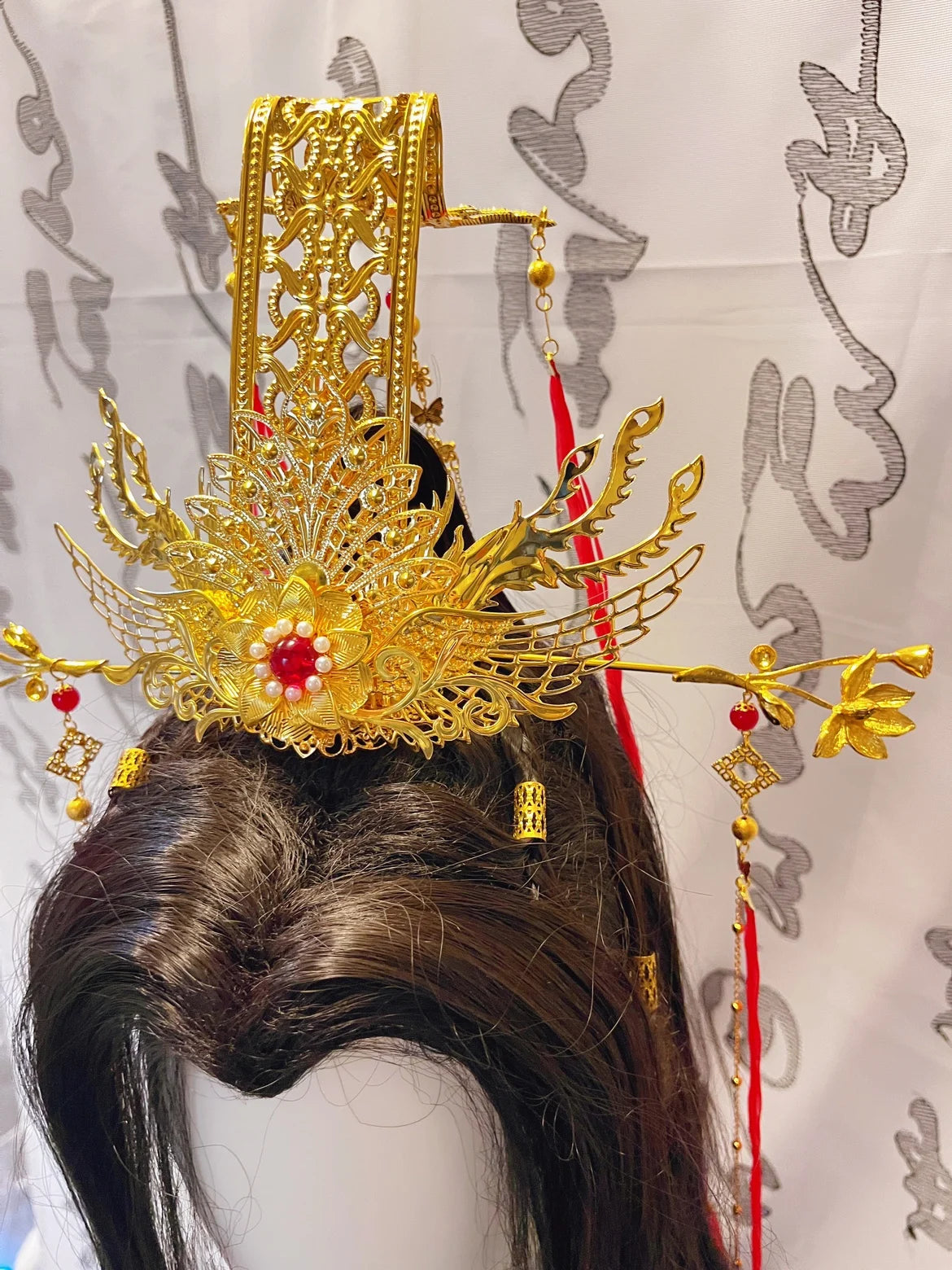 Heavenly Officials Bless Crown Prince Joy God Yue Shen's Wedding Dress Hair Crown Xie Lian Hair Crown Cosplay Han Fu Halloween