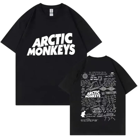 Limited Arctic Monkeys Band Tour Album Collection T-shirts for Men Women Hip Hop Vintage Style T Shirts Cotton Oversized T-shirt