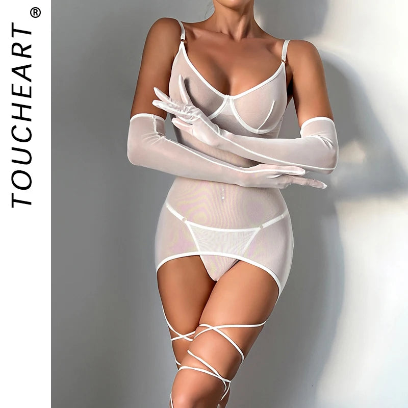 Women's Lingerie for Women Fishnet Bodysuit Sexy Bodysuits Lingerie Sexy Woman Push Up Spotted Body Bodysuit Party Dresses New