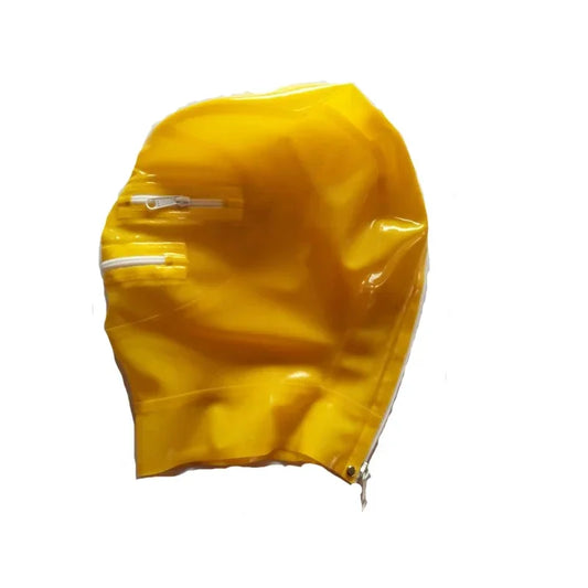 Pure Latex Rubber Yellow and White Zipper 0.4mm  Halloween Size XS-XXLHalloween