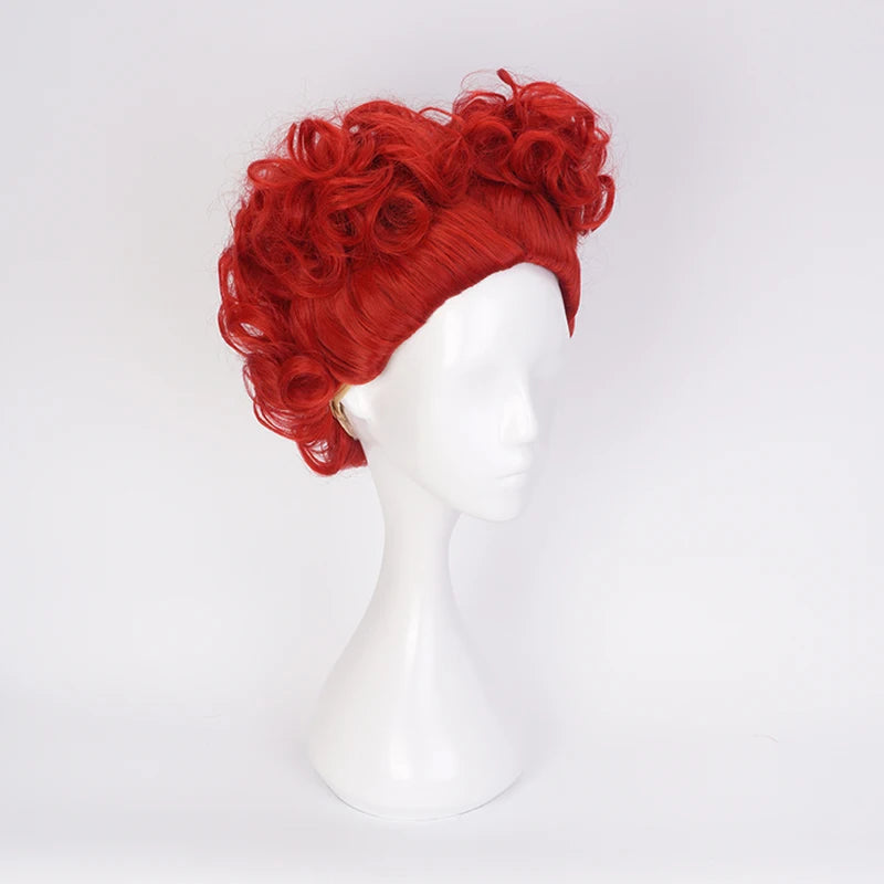 Alice  Red Queen Cosplay Wig Queen of Hearts Red Heat Resistant Synthetic Hair Wigs + Wig Cap