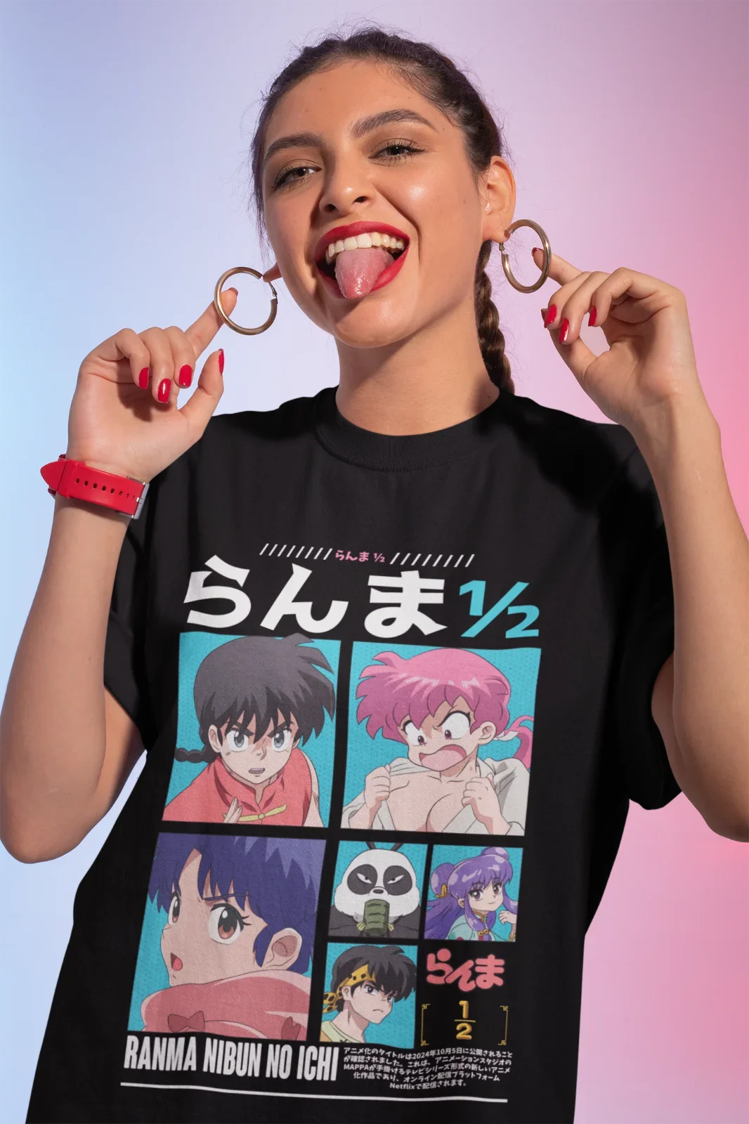 Ranma 1/2 T-Shirt Shampoo Rumiko Takahashi Manga Strip Anime Shirt  Graphic T Shirts  Oversized T Shirt Fashion
