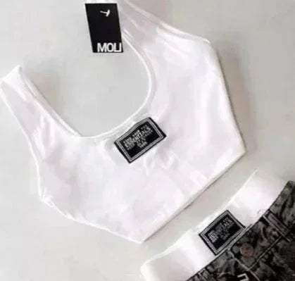 Y2K retro popular sweet sexy camisole mini denim skirt tank top two piece set harajuku low waist splicing hot girl skirt sets